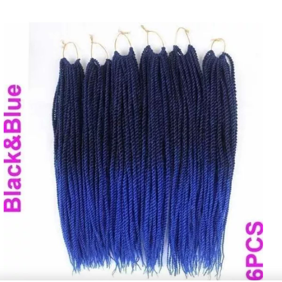 GENERICO - Kanekalon Twist Hair Extensión De Cabello Trenzado Sintético Blue