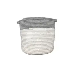 OEM - Macetero Cesto Canasto Maceta De Mimbre Bicolor