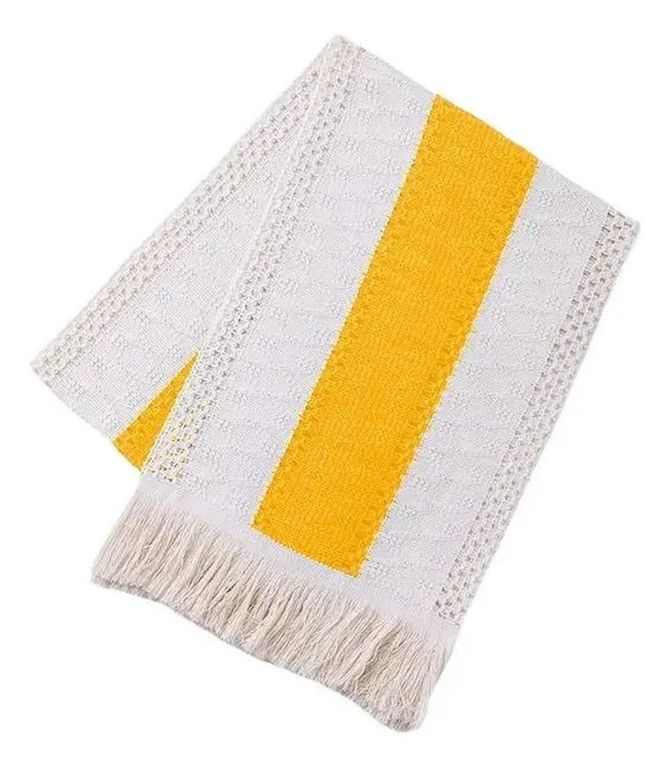 Mantel Camino De Mesa Rectangular Yute Linea 180x30cm - Amarillo