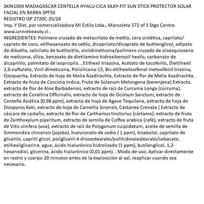 Imagen 2 del producto Madagascar Centella Hyalu-Cica Protector solar en barra