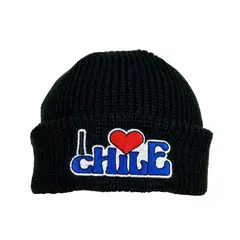OEM - Gorro Beanie Negro I LOVE CHILE_.
