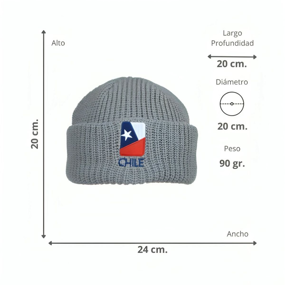 OEM - Gorro Beanie Gris Bandera