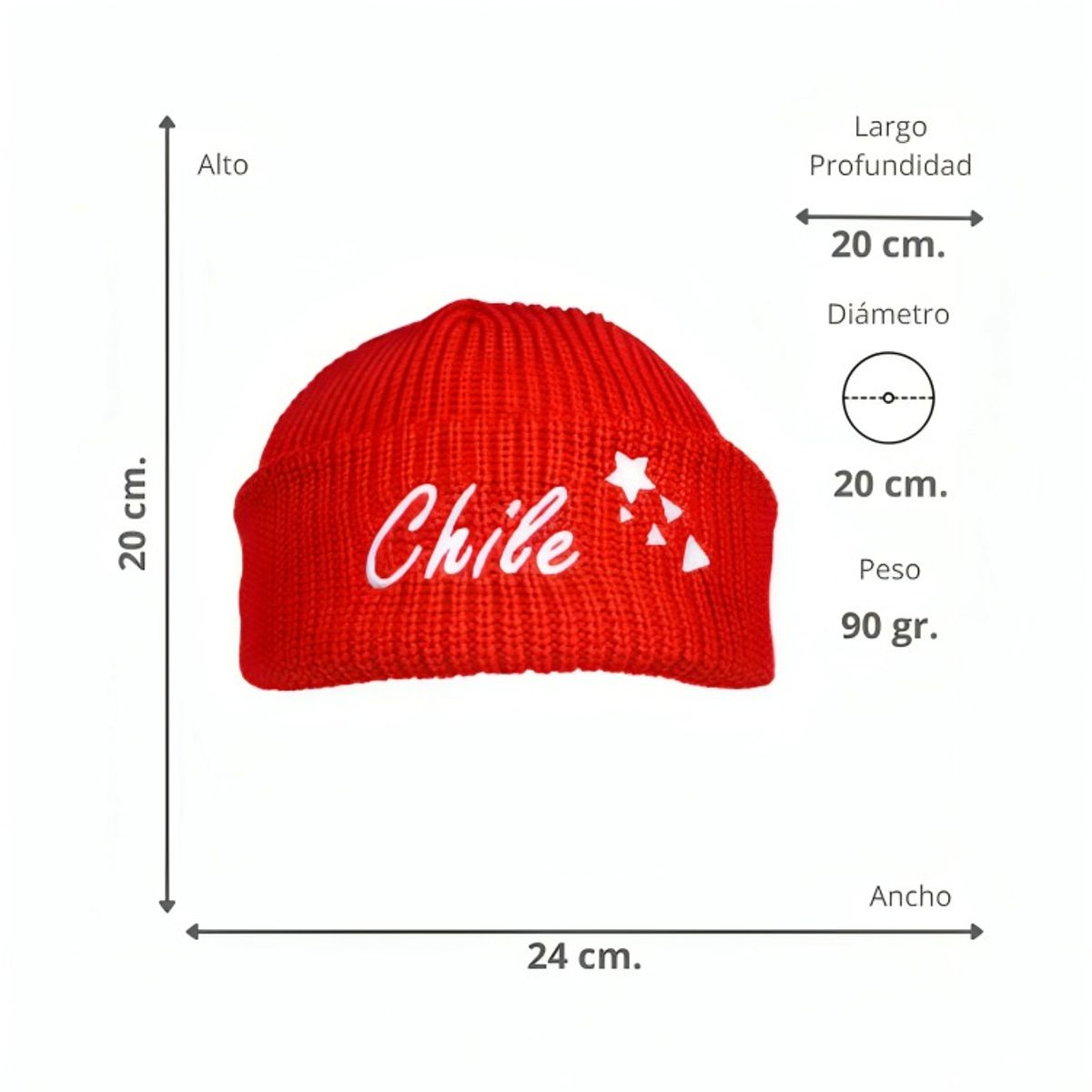 OEM - Gorro Beanie Rojo Chile