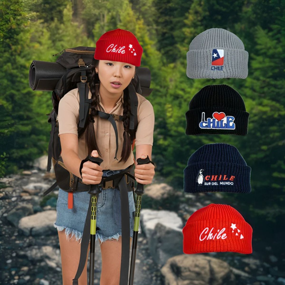 OEM - Gorro Beanie Rojo Chile