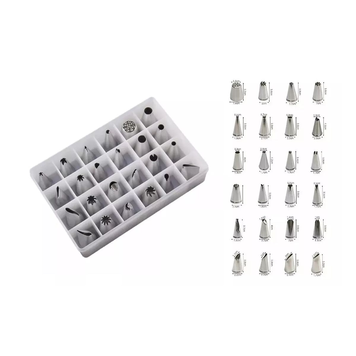 GENERICO - Manga 34 Cm Pastelera + Set 24 Boquillas Repostería