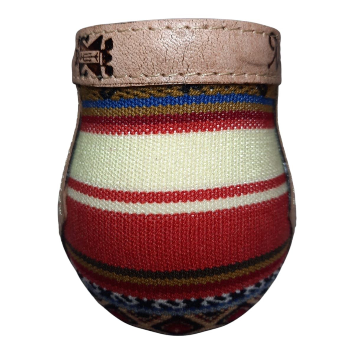 GENERICO - Mate Cerámica Con Aguayo Y Cuero Mediano + Bombilla