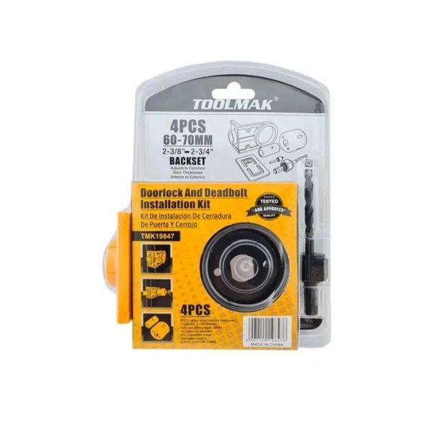 GENERICO - Kit Instalación Cerradura Para Puerta Cerrojo Chapa Toolmak