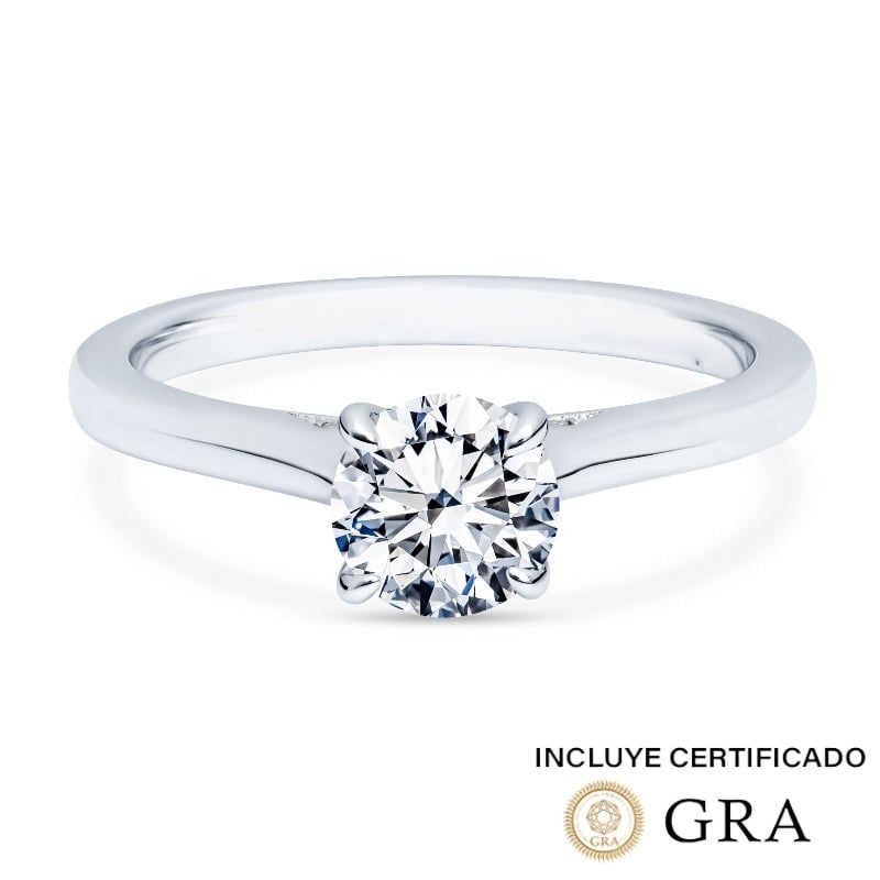 BOOMZAIR - ANILLO DE COMPROMISO MODELO CATHEDRAL SOLITAIRE CON MOISSANITAS