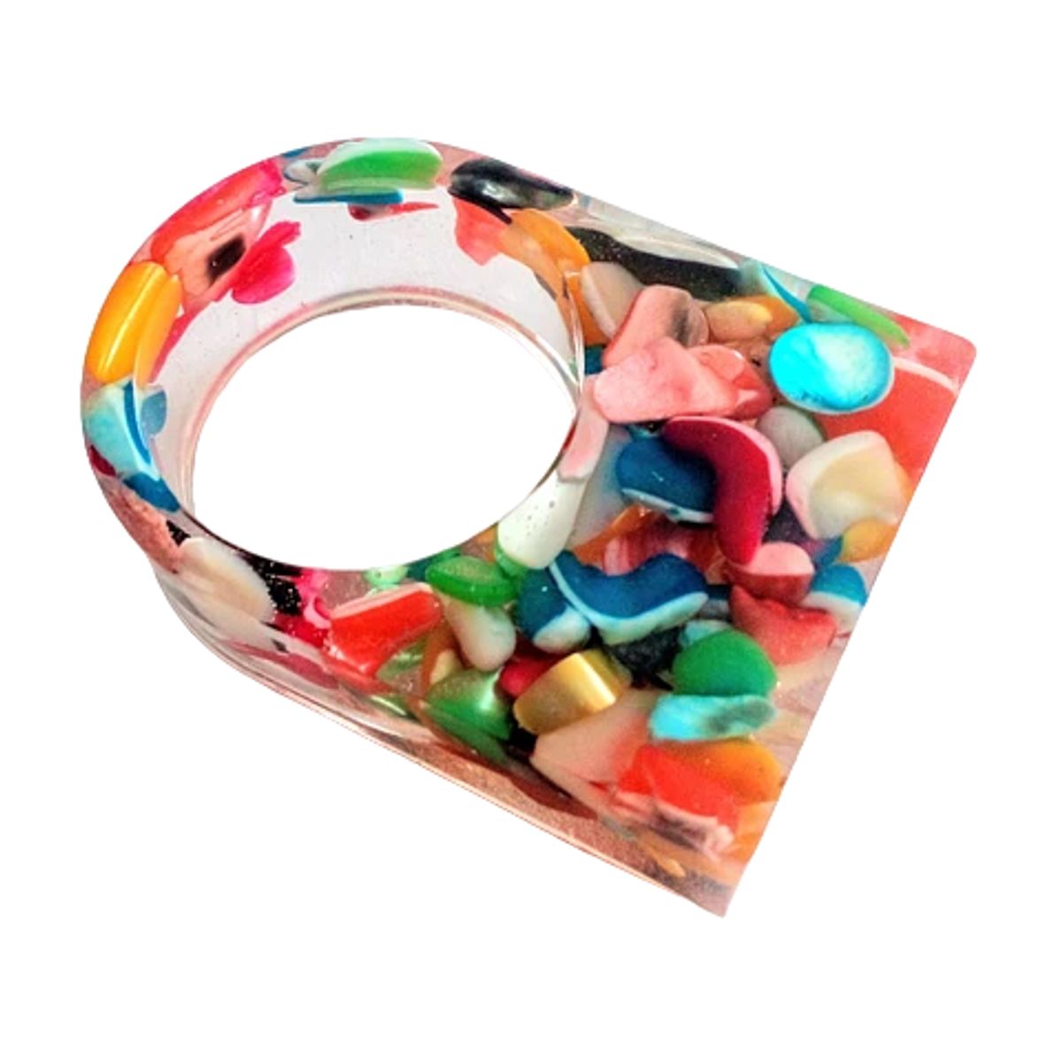 CATHALIFAUDJOYAS - Anillo resina piedras colores CathalifaudJoyas
