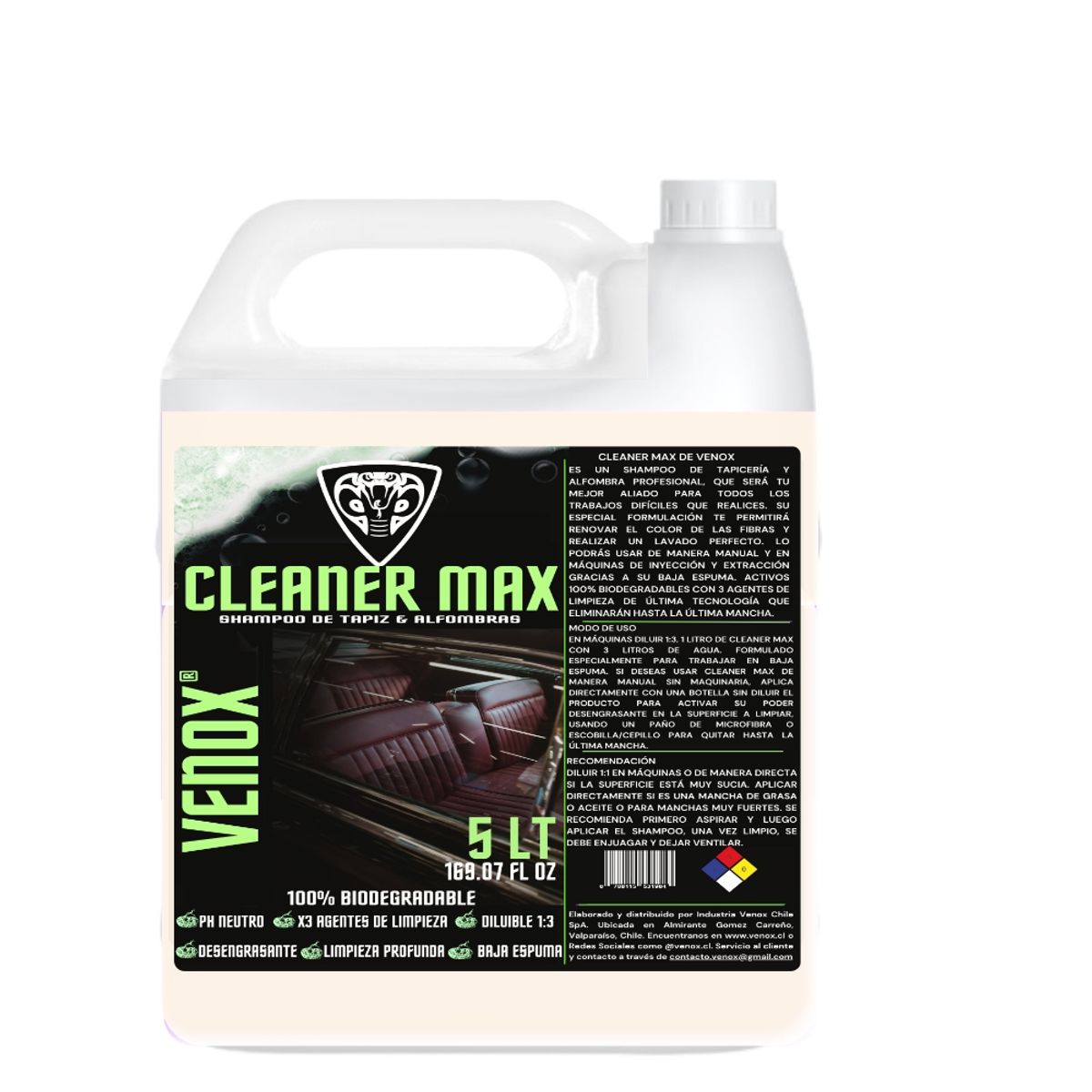 GENERICO - Shampoo de Tapiz y Alfombra profesional 5 lt VENOX