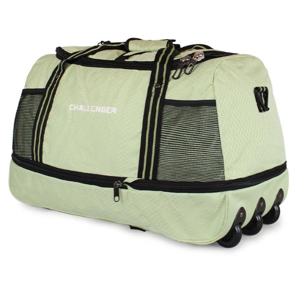 CHALLENGER - Bolso tipo Mochila con ruedas + Candado F Challenger verde