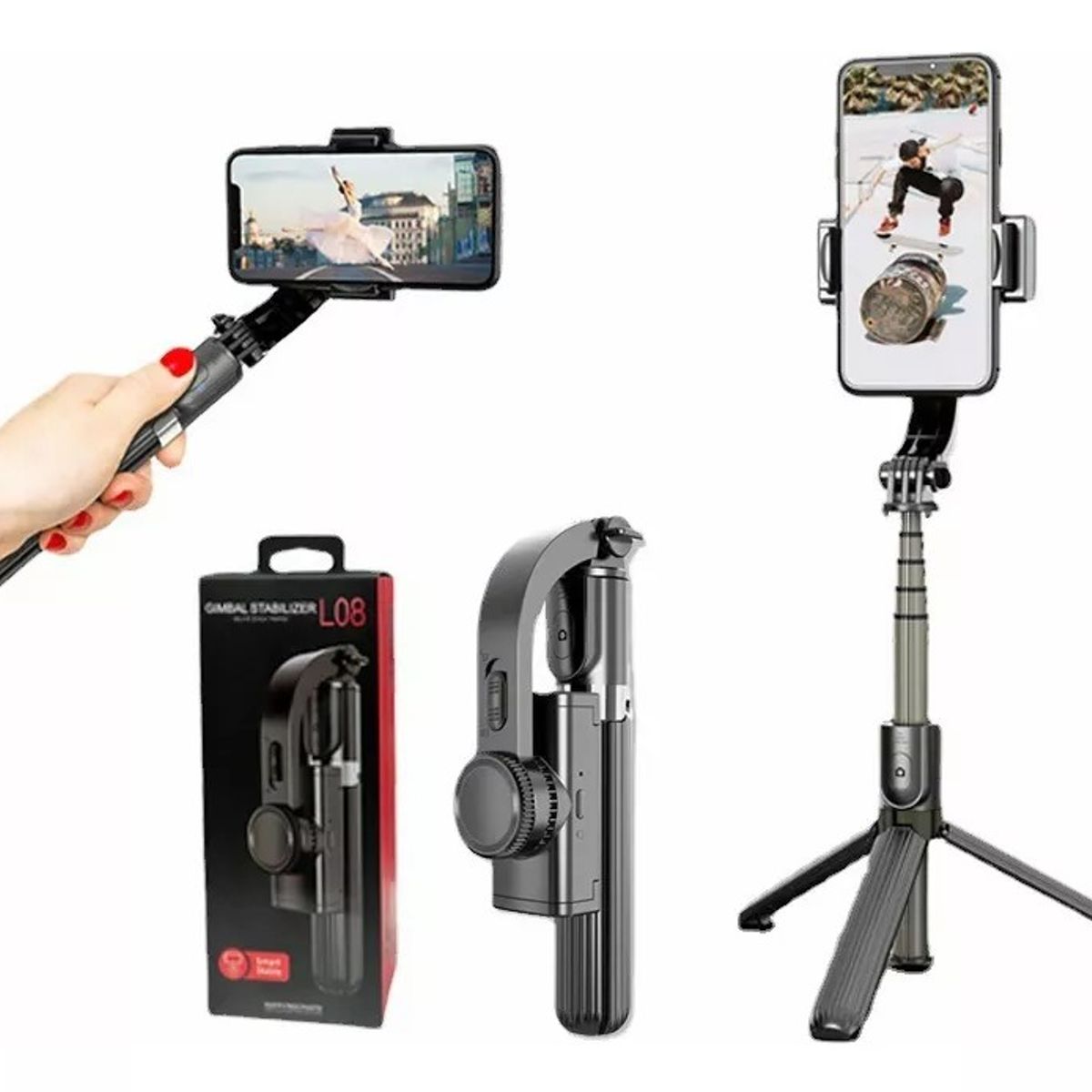 MUNDO MAGIA - Estabilizador Celular Gimbal L08 Selfie Stick Tripodemando