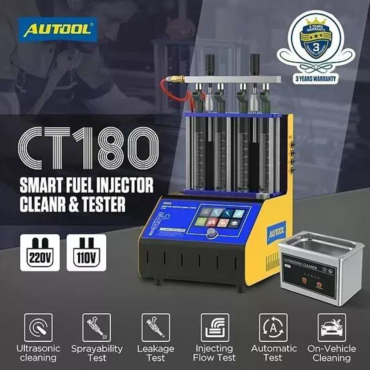 GENERICO - Ct180 Autool Limpiador Y Probador De Inyectores Automotriz