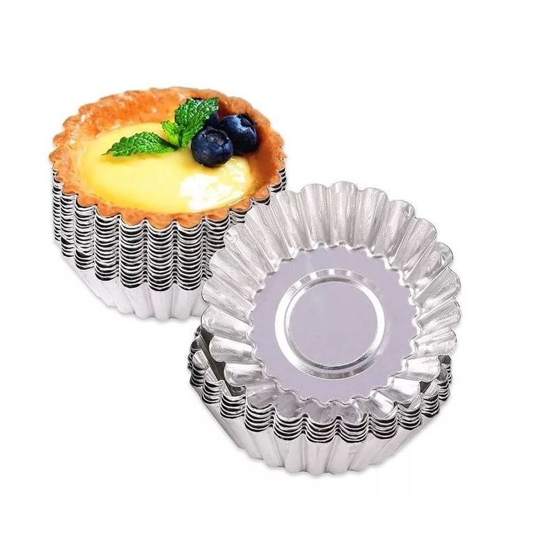 GENERICO - Pack Set Kit 6 Moldes De Aluminio Mini Tartaleta O Mini Pie +Regalo