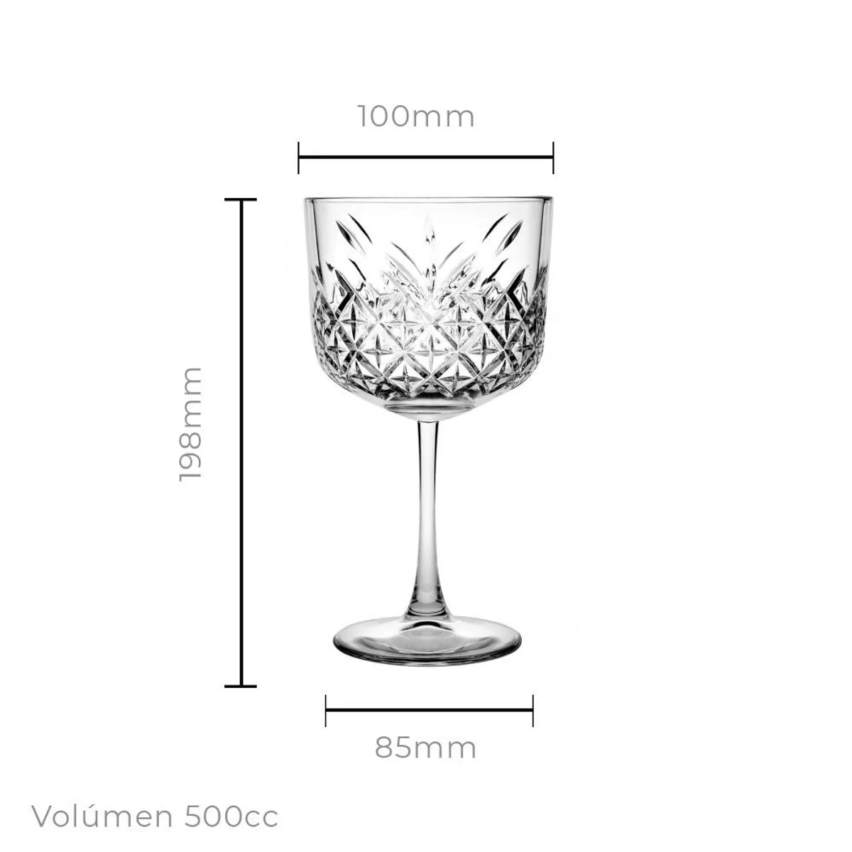 PASABAHCE - SET 4 COPAS DE VINO/ COCKTAIL 500 CC LINEA TIME TIMELESS PASABAHCE