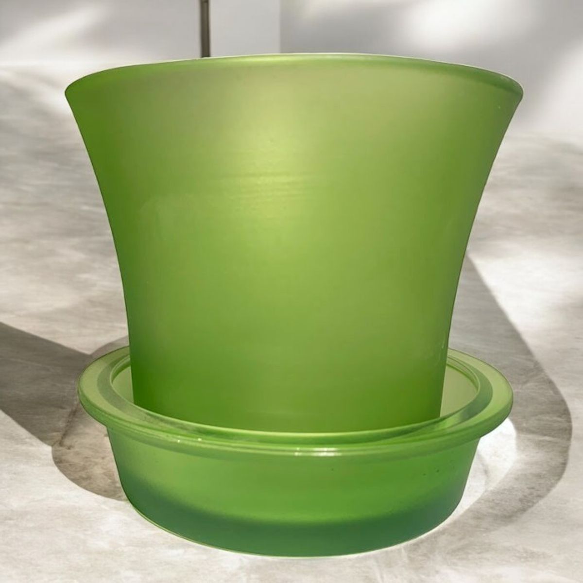 BRIC - Macetero de vidrio con plato