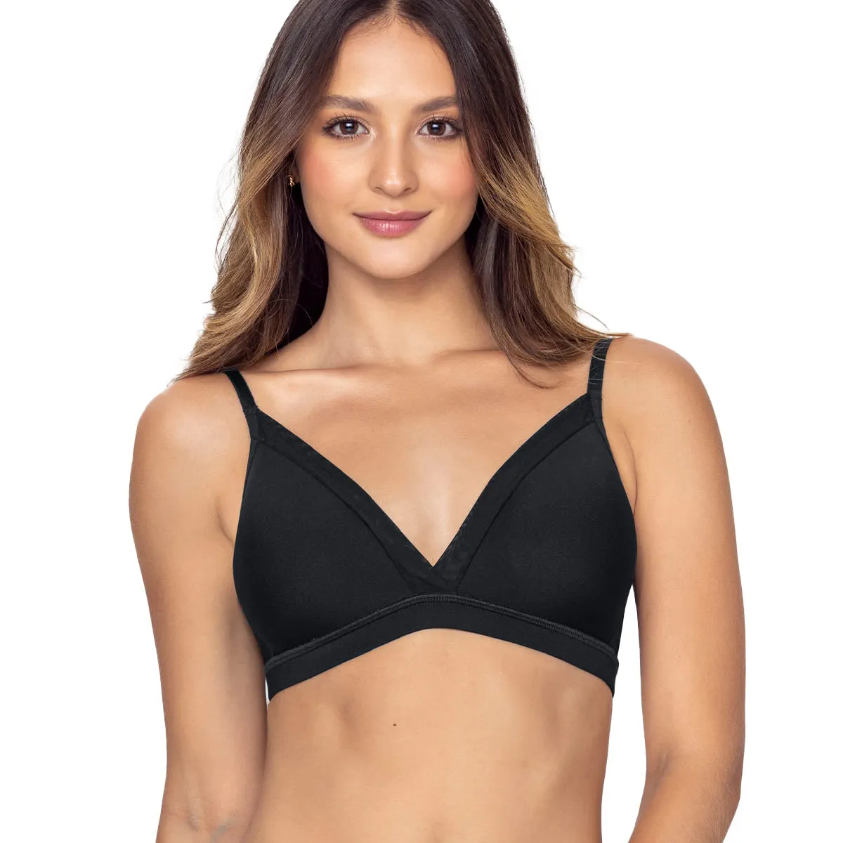 LEONISA - Sostén sin arco Pura Comodidad con detalles en tul 091083 Negro