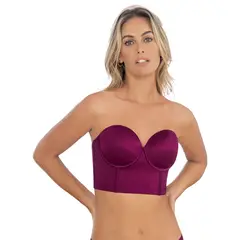 LEONISA - Sostén tipo bustier ideal como strapless 091060 Vino Tinto