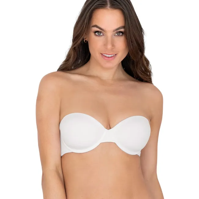 LEONISA - Sostén strapless sin realce con más de 7 formas de uso 091075 Blanco
