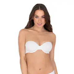 LEONISA - Sostén strapless sin realce con más de 7 formas de uso 091075 Blanco