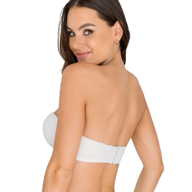 LEONISA - Sostén strapless sin realce con más de 7 formas de uso 091075 Blanco