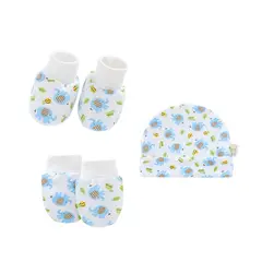 MY MOMI - Set gorrito mitones guantes y calcetines bebe niño algodón elefante