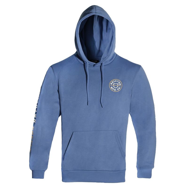 BRIXTON - Poleron Men Hoodie Logo Blue BRIXTON