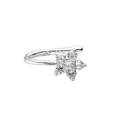 ANDREA COGGIOLA JOYAS - Aro Ear Cuff Roseta Circón Blanco Plata Fina 925