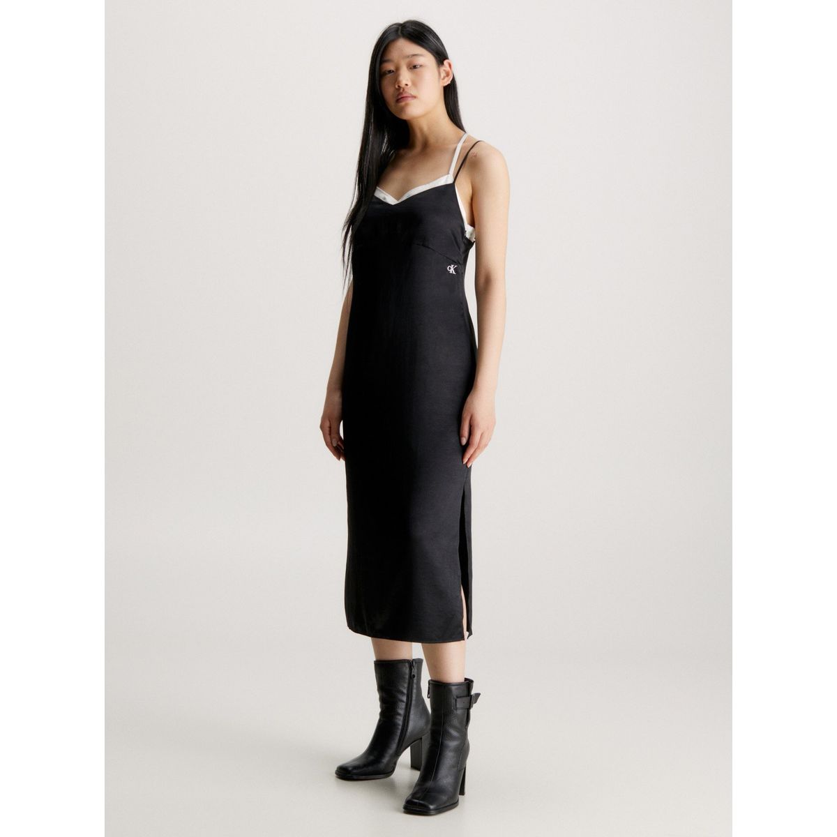 CALVIN KLEIN - Vestido Mujer Zipped Midi Negro Calvin Klein