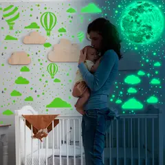 MY MOMI - Vinilos autoadhesivos mural fluorecente iluminan noche globos brillan en oscuridad