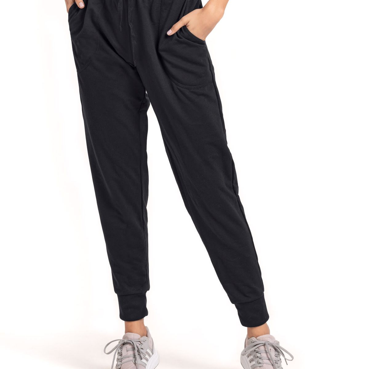 LEONISA - Jogger deportivo de silueta amplia con bolsillos 195532 Negro