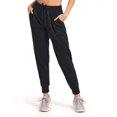 LEONISA - Jogger deportivo de silueta amplia con bolsillos 195532 Negro