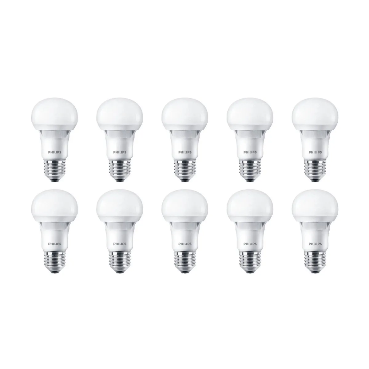 PHILIPS - Set 10 Ampolleta Philips 9W reemplaza a 60w Luz Calida 650 Lm