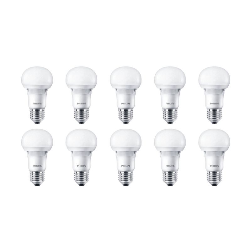 PHILIPS - Set 10 Ampolleta Philips 9W reemplaza a 60w Luz Calida 650 Lm