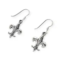 ANDREA COGGIOLA JOYAS - Aros Flor De Lis Colgante Gancho Plata Fina 925