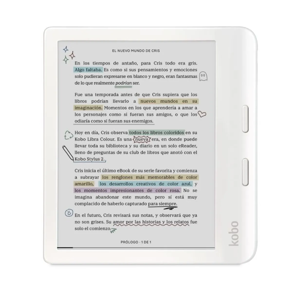 KOBO - Lector E Reader Kobo Libra Colour HD 7 32GB Blanco