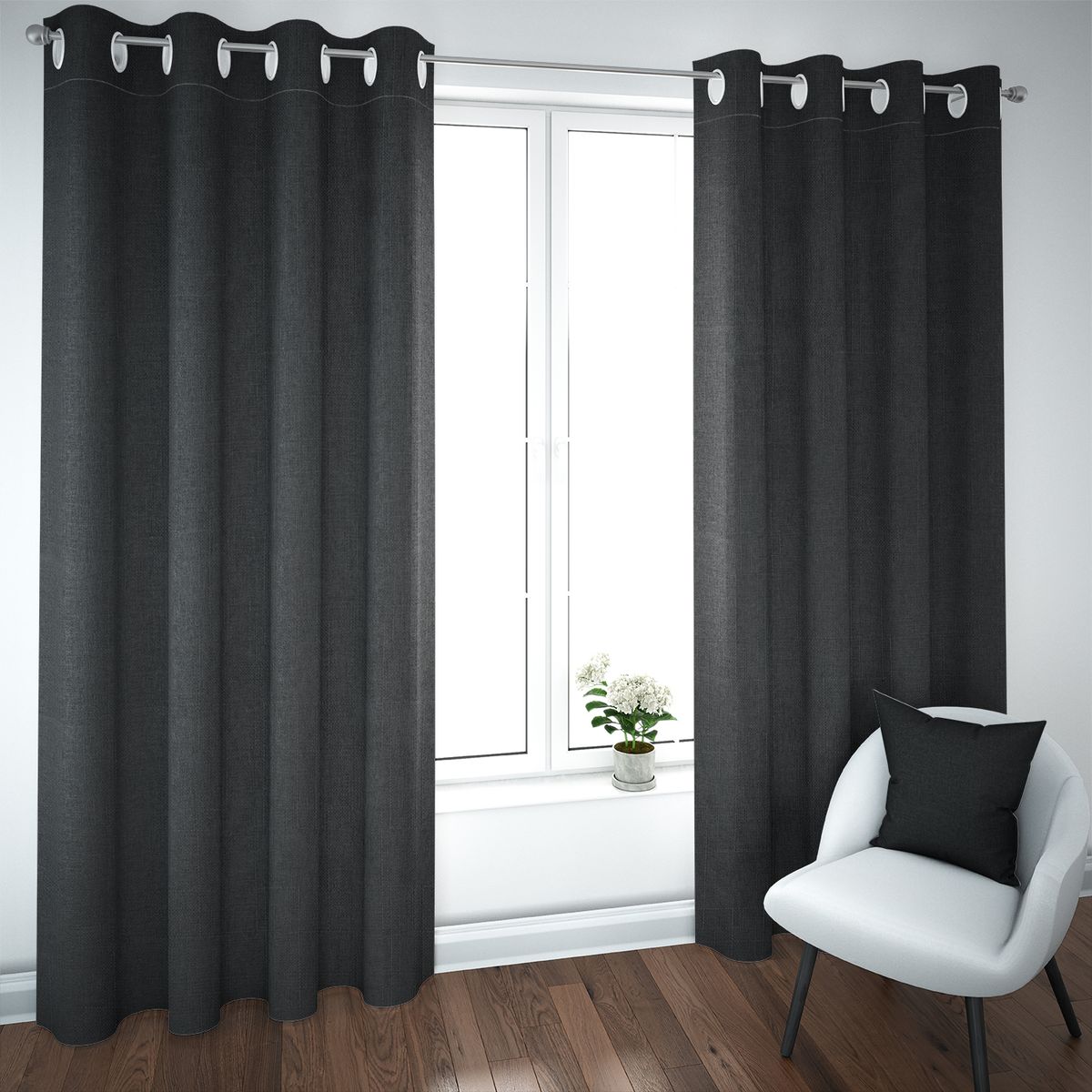 ELIZABETH PEPER - Set de Cortinas Blackout 2 Paños de 140 x 220 cm Negro