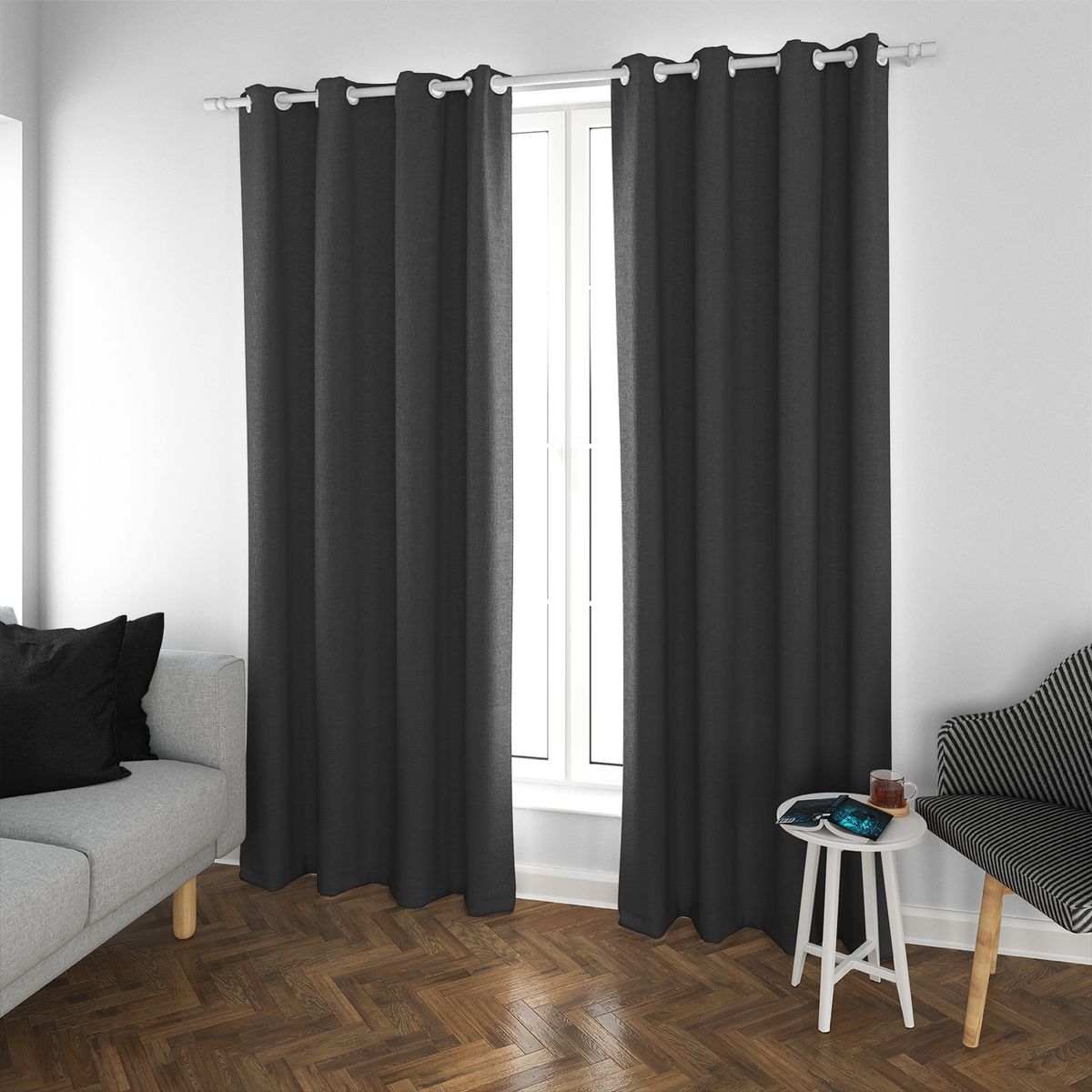ELIZABETH PEPER - Set de Cortinas Blackout 2 Paños de 140 x 220 cm Negro