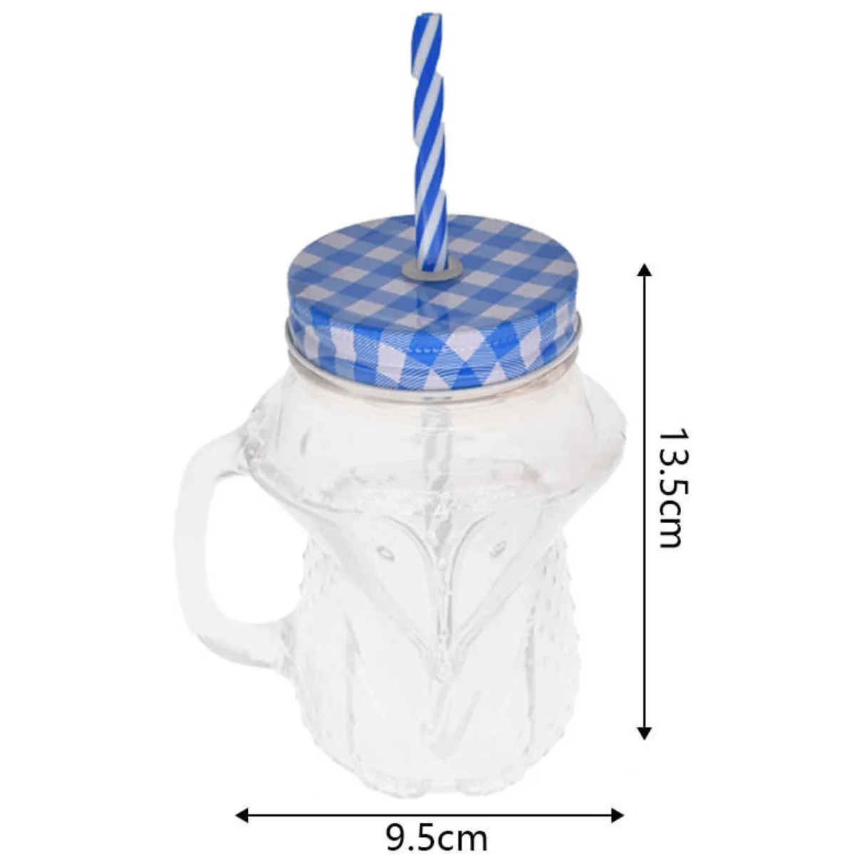 GENERICO - Vaso de Vidrio con Bombilla Taza de Mango de Zorro 135x95cm