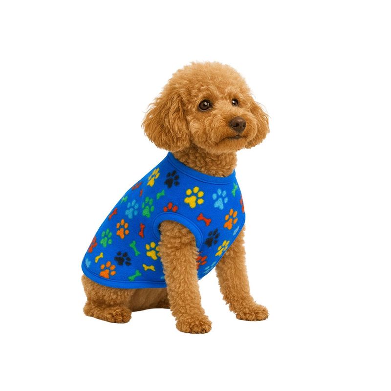 GENERICO - Capa de polar para perro talla M 35 CM poodle - Azul
