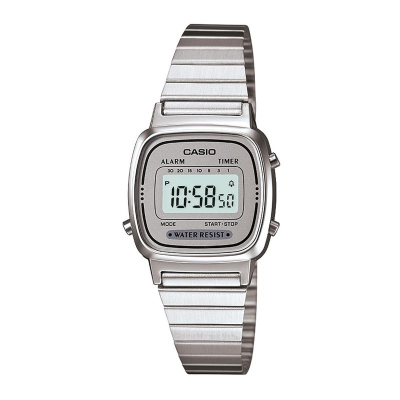 CASIO - Reloj CASIO LA670WA-7DF Resina/Cromado Mujer Plateado