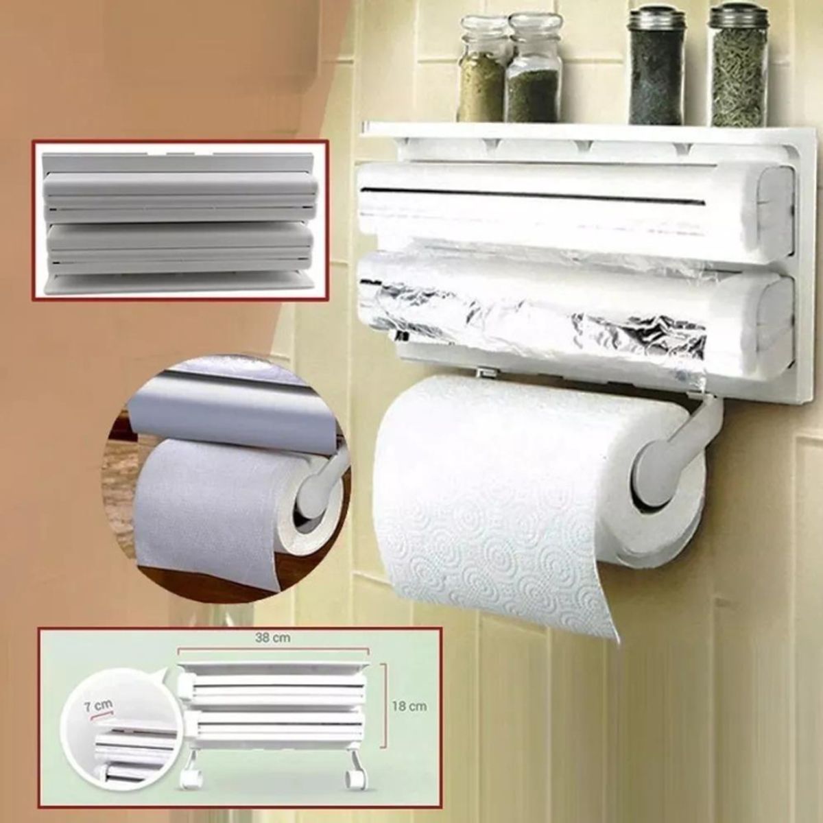 GENERICO - Dispensador corta fácil triple papel de cocina