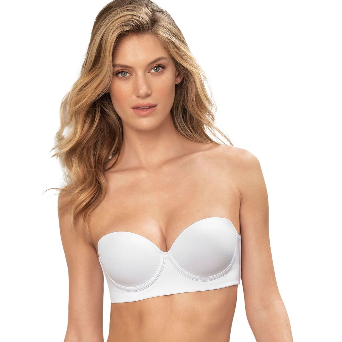 LEONISA - Sostén strapless de realce suave 71318 Blanco
