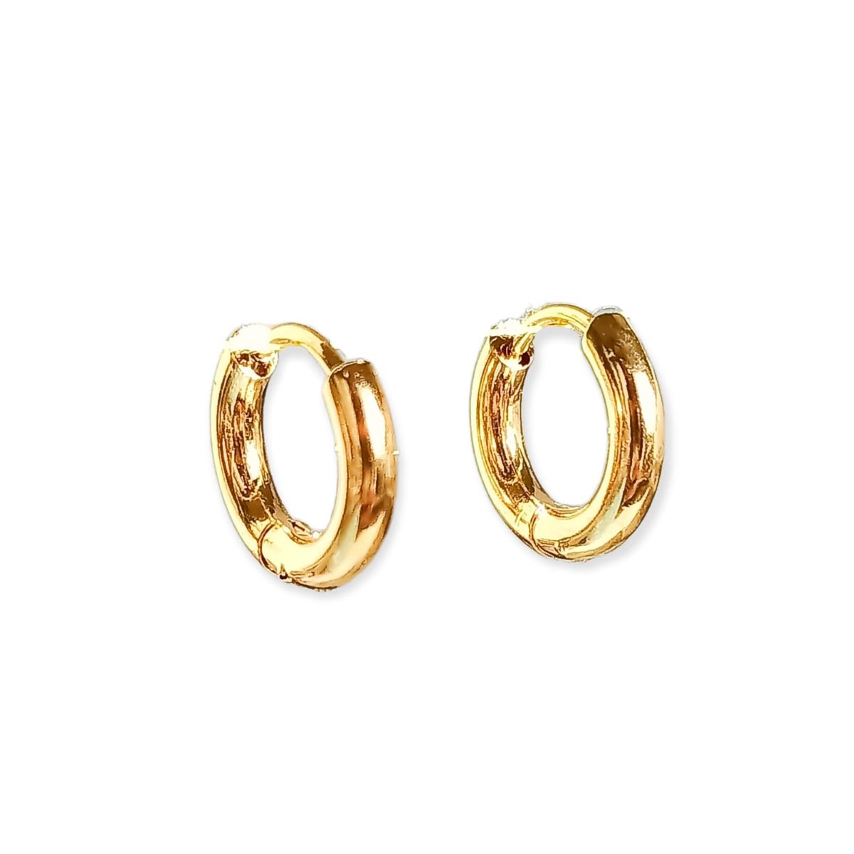 ELBAULDEJUMA - Pendientes argollas hoop clásicas 8mm hipoalergénica chapadas oro 18kl
