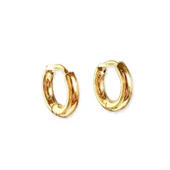 ELBAULDEJUMA - Pendientes argollas hoop clásicas 8mm hipoalergénica chapadas oro 18kl