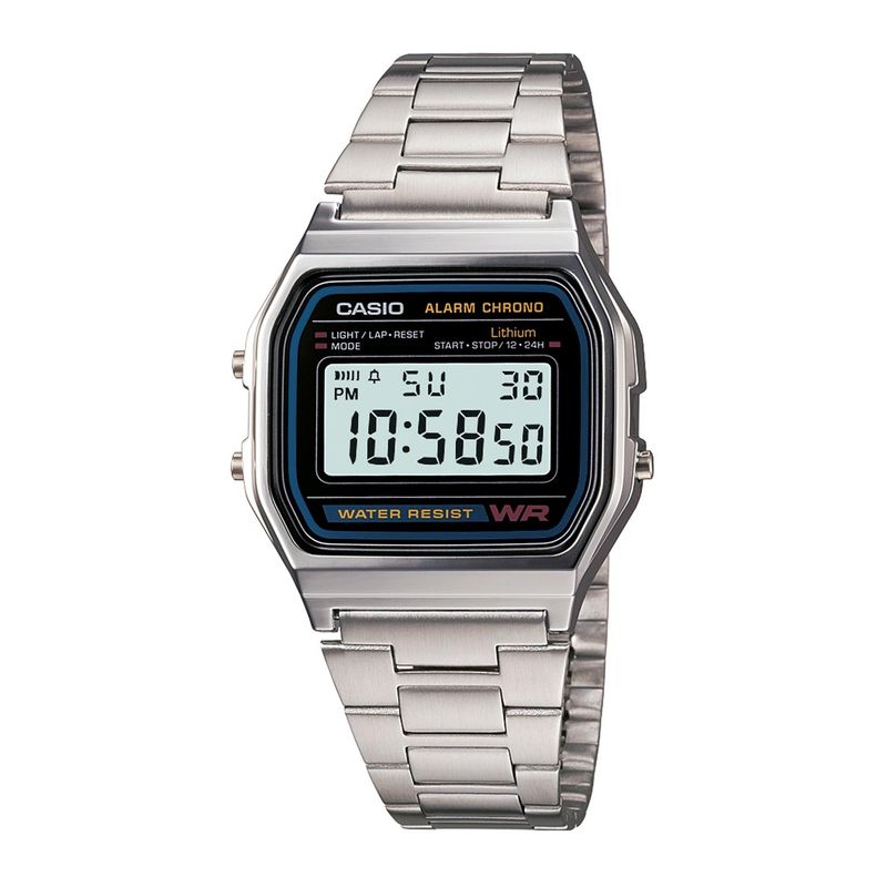 CASIO - Reloj CASIO A158WA-1DF Resina/Cromado Unisex Plateado
