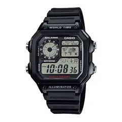 CASIO - Reloj AE-1200WH-1AVDF Resina Juvenil Negro
