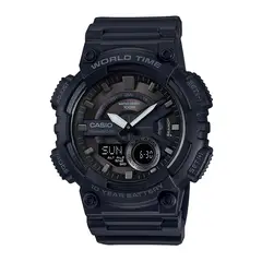 CASIO - Reloj AEQ-110W-1BVDF Resina Juvenil Negro