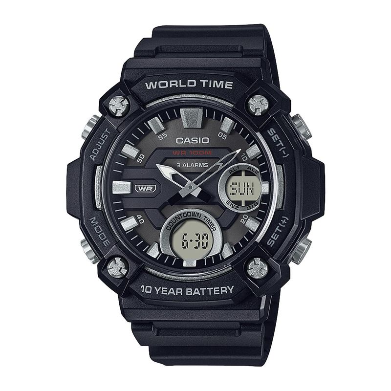 CASIO - Reloj CASIO AEQ-120W-1AVDF Resina Juvenil Negro