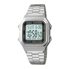 CASIO - Reloj A178WA-1ADF Resina/Cromado Unisex Plateado